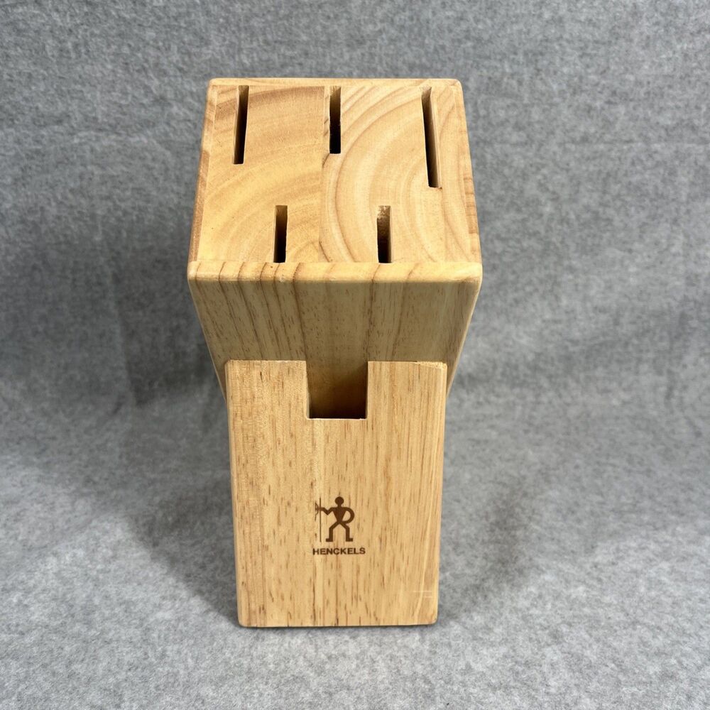 JA Henckels Wooden Knife Block Storage Holder Hardwood Replacement 6 Slot